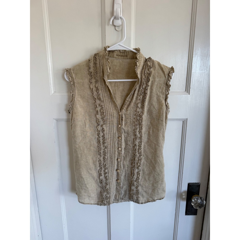 Gorsuch linen ruffle top